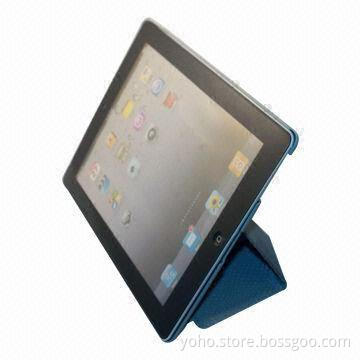 Leather Case for iPad with Magnetic, White Color Multi-functional Different Degrees to be Stand